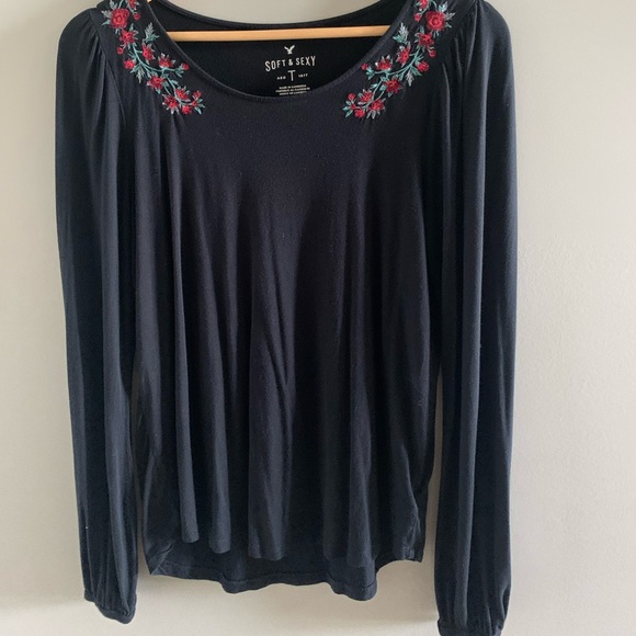 AMERICAN EAGLE SOFT & SEXY PUFF SLEEVED LONG SHIRT - Picture 1 of 3